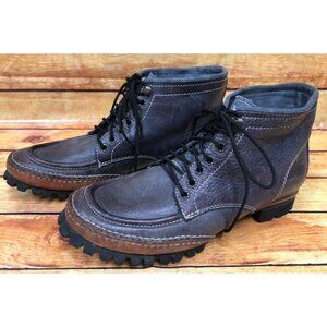 J Artola Brown Leather & Canvas Lace Up Chukka Boots Mens 9 (f6a)